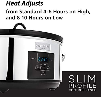Crock-Pot 7 Quart Programmable Slow Cooker – Polished Platinum - Select SC5783