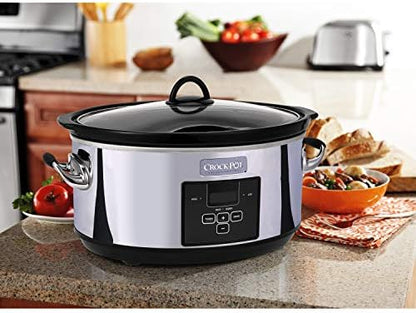 Crock-Pot 7 Quart Programmable Slow Cooker – Polished Platinum - Select SC5783
