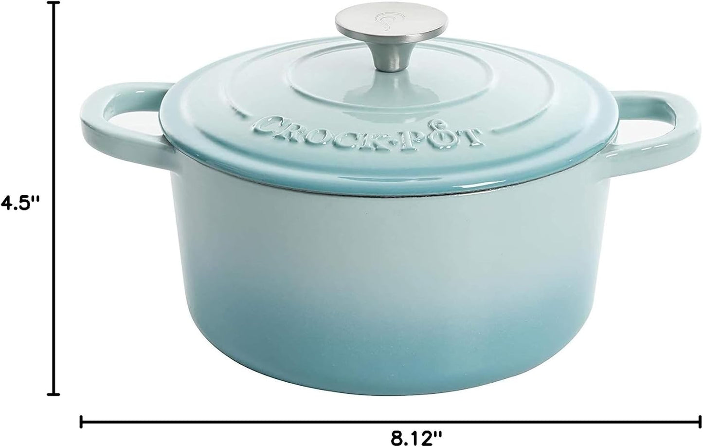 Crock-Pot 3 Quart Enameled Cast Iron Dutch Oven – Aqua - Select SC7188